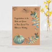 Weddenenkaart voor Newly Weds Halloween Wedding Kaart (Gele Bloem)