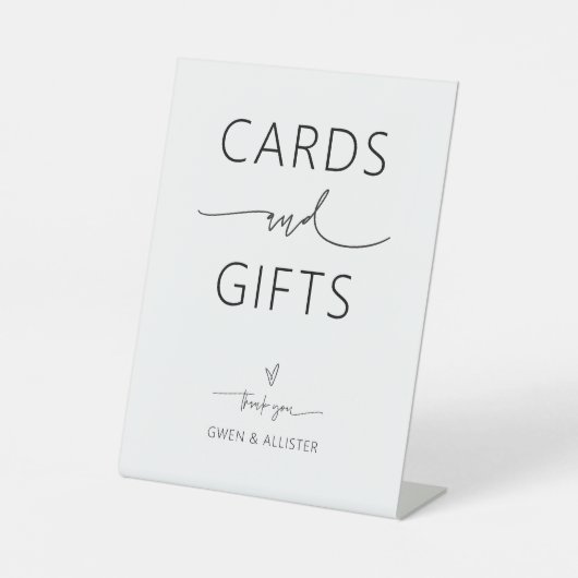 Weddenenkaarten en cadeausetafel voetteken G400 Reclamebord Met Voetstuk (Voorkant)