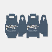 Weddenevenement Cherry Blossom Navy Blue Favor Box Bedankdoosjes (Uitgevouwen)