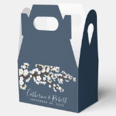 Weddenevenement Cherry Blossom Navy Blue Favor Box Bedankdoosjes (Geopend)