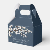 Weddenevenement Cherry Blossom Navy Blue Favor Box Bedankdoosjes (Voorkant Zijde)