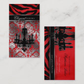 Weddenevenplanner Chandelier Red Silver V Visitekaartje (Voorkant / Achterkant)