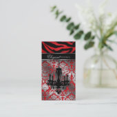 Weddenevenplanner Chandelier Red Silver V Visitekaartje (Staand voorkant)