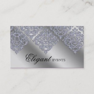 Weddenevenspanner Damask Sparkle Silver Visitekaartje