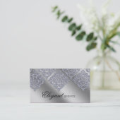 Weddenevenspanner Damask Sparkle Silver Visitekaartje (Staand voorkant)