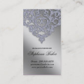 Weddenevenspanner Damask Sparkle Silver Visitekaartje (Achterkant)