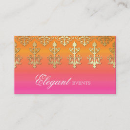 Weddenevensplanner Indian Damask Pink Sinaasappel Visitekaartje