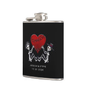 Weddenflesje - Skeletten met hart Heupfles (Links)