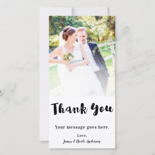 Weddenfoto Afbeelding Bedankt Chunky Black (Voorkant)