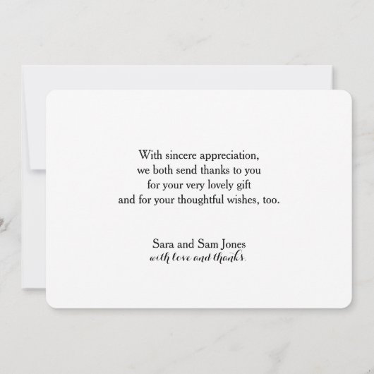 Weddenfoto Bedankt Opmerking: Faux Gold Effect (Achterkant)