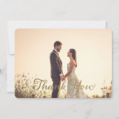 Weddenfoto Bedankt Opmerking: Faux Gold Effect (Voorkant)