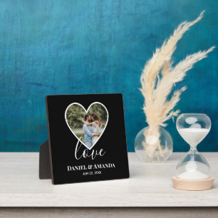 Weddenfoto Black Heart Lijst Moderne kalligrafie Fotoplaat