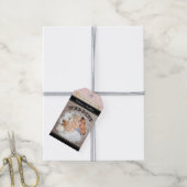 Weddenfoto Bleek Dogwood Pink Damask Pattern Cadeaulabel (Met Touw)