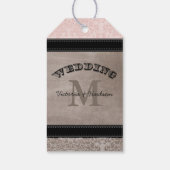 Weddenfoto Bleek Dogwood Pink Damask Pattern Cadeaulabel (Achterkant)