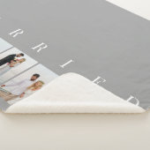 Weddenfoto Collage 7 Afbeelding MARRIED Gray Sherpa Deken (3/4)