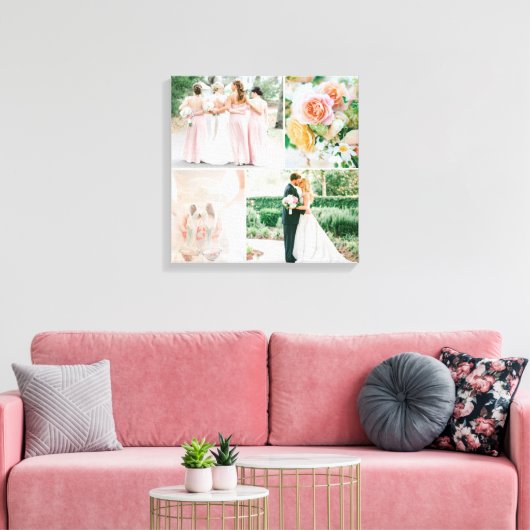  Weddenfoto Collage Canvas Afdruk (Insitu (Woonkamer))