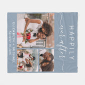 Weddenfoto Collage Dusty Blue Fleece Deken (Voorkant (Horizontaal))