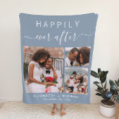 Weddenfoto Collage Dusty Blue Fleece Deken