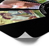 Weddenfoto Collage Fan Shape Aangepaste naam zwart Poster (Hoek)