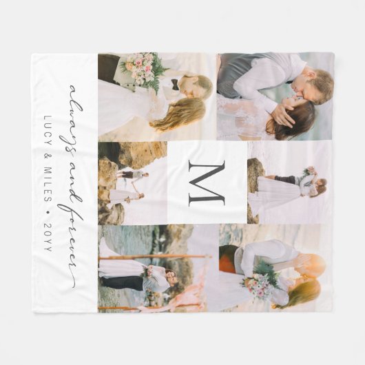 Weddenfoto Collage Fleece Blanket (Voorkant (Horizontaal))