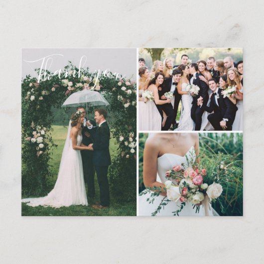 Weddenfoto Collage Hartelijk dank Briefkaart (Voorkant)