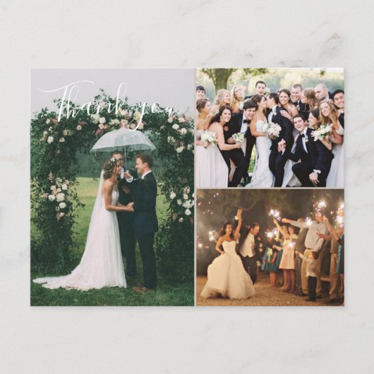 Weddenfoto Collage Hartelijk dank Briefkaart (Voorkant)