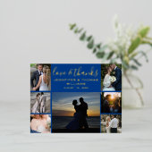 Weddenfoto Collage Hartelijk dank Folie Feestdagen Briefkaart (Staand Voorkant)