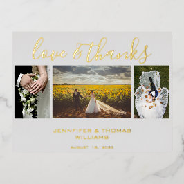 Weddenfoto Collage Hartelijk dank Folie Feestdagen Briefkaart