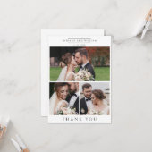 Weddenfoto Collage Modern Bedankt Kaart (Voorkant / Achterkant in situ)