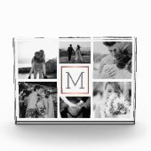 Weddenfoto Collage Monogram zwart-wit Fotoblokken (Voorkant)