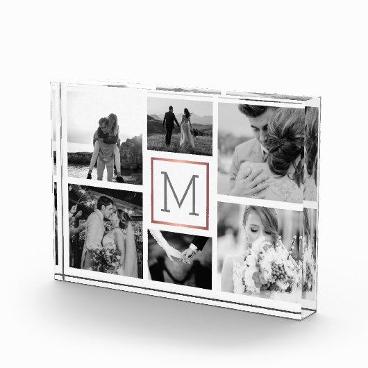 Weddenfoto Collage Monogram zwart-wit Fotoblokken (Rechts)