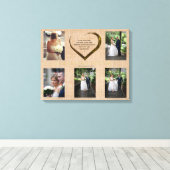 Weddenfoto Collage Rustic Hessian Heart Quote Canvas Afdruk (Insitu (Houten vloer))