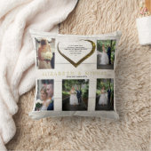 Weddenfoto collage Rustic Simple Heart Quote Kussen (Deken)