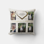 Weddenfoto collage Rustic Simple Heart Quote Kussen (Voorkant)