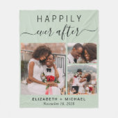 Weddenfoto Collage Sage Green Fleece Deken (Voorkant)