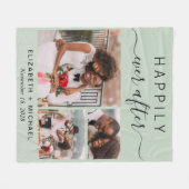 Weddenfoto Collage Sage Green Fleece Deken (Voorkant (Horizontaal))