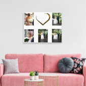 Weddenfoto Collage Simple Heart Quote Canvas Afdruk (Insitu (Woonkamer))