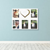 Weddenfoto Collage Simple Heart Quote Canvas Afdruk (Insitu (Houten vloer))