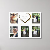 Weddenfoto Collage Simple Heart Quote Canvas Afdruk (Voorkant)