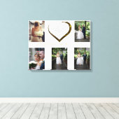 Weddenfoto Collage Simple Heart Quote Canvas Afdruk (Insitu (Houten vloer))