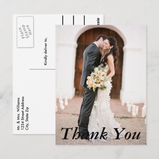 Weddenfoto Dank je Briefkaart (Voorkant / Achterkant)