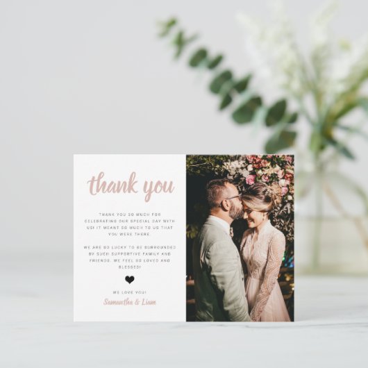 Weddenfoto Dank je Briefkaart (Staand voorkant)