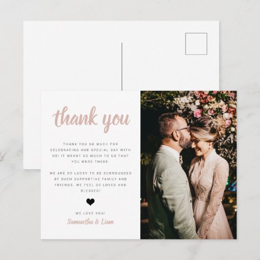 Weddenfoto Dank je Briefkaart (Voorkant / Achterkant)