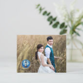 Weddenfoto Dank je dubbelzijdig Briefkaart (Staand voorkant)