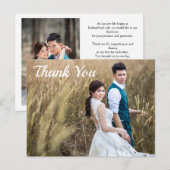 Weddenfoto Dank je dubbelzijdig Briefkaart (Voorkant / Achterkant)
