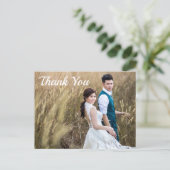 Weddenfoto Dank je dubbelzijdig Briefkaart (Staand voorkant)