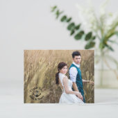 Weddenfoto Dank je dubbelzijdig Briefkaart (Staand voorkant)