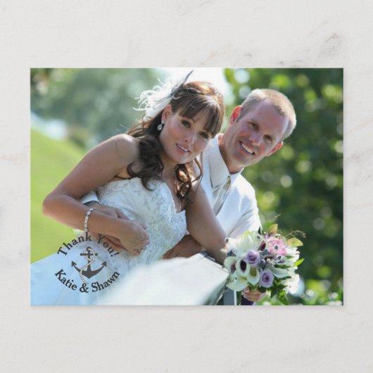 Weddenfoto Dank je dubbelzijdig Briefkaart (Voorkant)