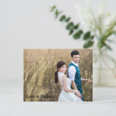 Weddenfoto Dank je dubbelzijdig Briefkaart (Staand voorkant)