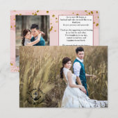 Weddenfoto Dank je dubbelzijdig nichtje Bedankkaart (Voorkant / Achterkant)